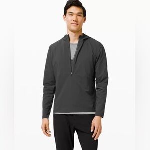 LULULEMON Sz L Fuel The Track Half Zip Hooded Vented Packable Top
